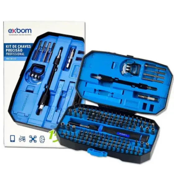 Kit Chaves De Precisão Magnético Profissional 152 Em 1 Com Estojo E Ventosa PRO-CKS152 EXBOM