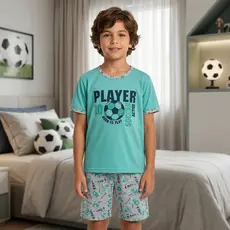 Pijama Infantil Masculino Menino Futebol Conjunto Regata Camisa Short Envio Rápido