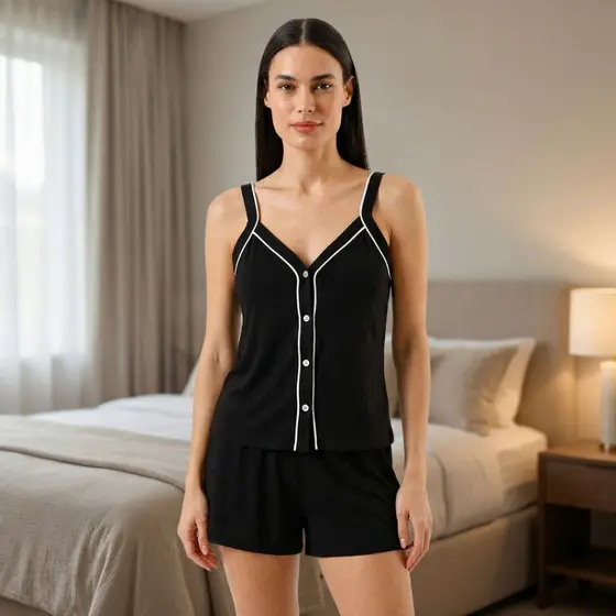 Pijama Baby Doll Blogueira Aberto Amamentação Alcinha Blogueirinha Com Botões Envio Rápido