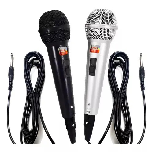 Kit Microfone Profissional Com 2 Unidades Com Fio Dinâmico Lelong LE-901