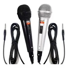 Kit Microfone Profissional Com 2 Unidades Com Fio Dinâmico Lelong LE-901