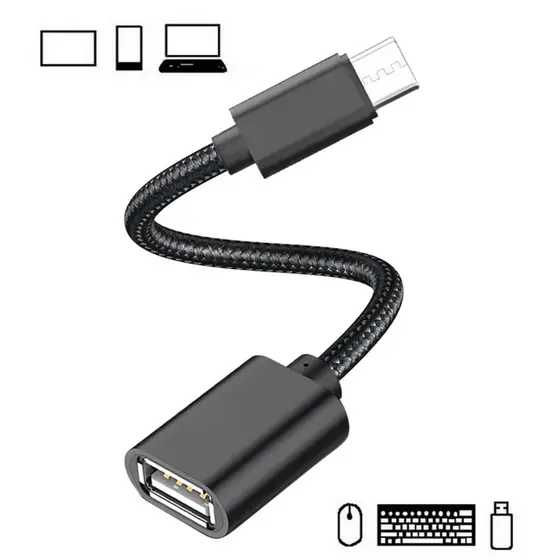 Cabo OTG Adaptador Tipo-c Para Pendrive Para Celular E Tablet