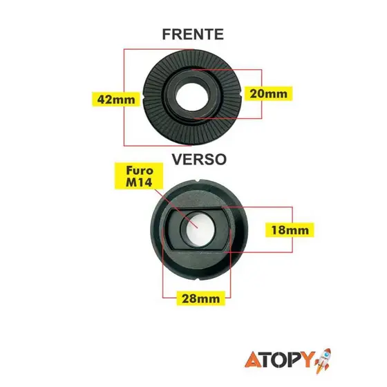 Flange P/ Esmerilhadeira P/ Disco Com Furo 20MM / M14