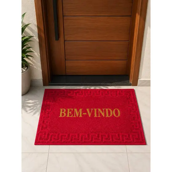 Tapete Capacho Bem Vindo Emborrachado para Porta