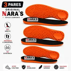 Palmilha Gel Anatômica Ortopedia Ant-impacto Nara´s Confortável, Para Bota Tenis Sapatos