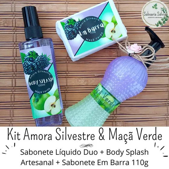 Kit Completo Cítrus e Dulche - Amora Silvestre & Maçã Verde - Saboaria Sálvia