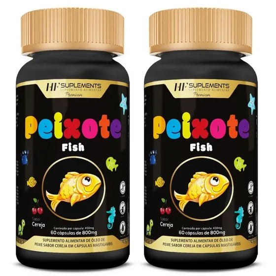 2X OMEGA 3 PARA CRIANÇAS CAPSULA MASTIGAVEL PEIXINHO CEREJA