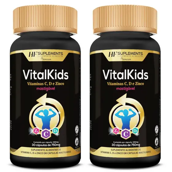 2X VITALKIDS VITAMINA C D ZINCO INFANTIL 30 CAPS MASTIGAVEL