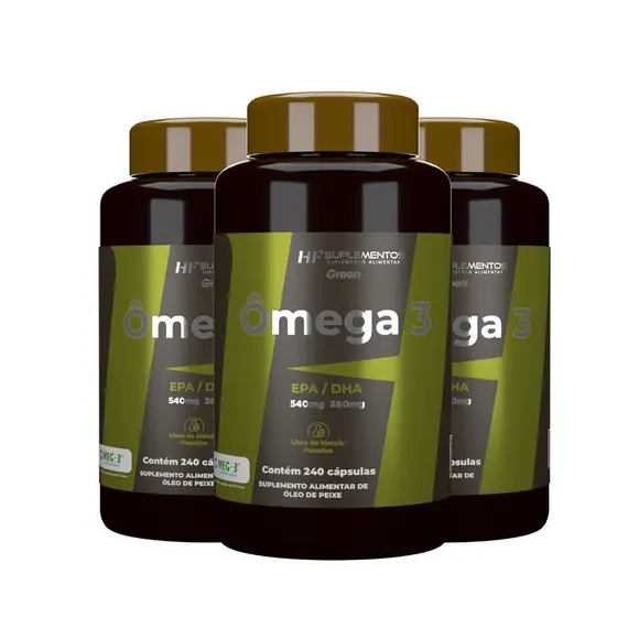 3x Omega 3 1000mg Hf Suplements 120 Caps + Coqueteleira