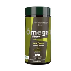 Omega 3 1000mg HF Suplementos 120 Caps Óleo de Peixe Puro EPA DHA Concentrado Coração e Saúde Vida