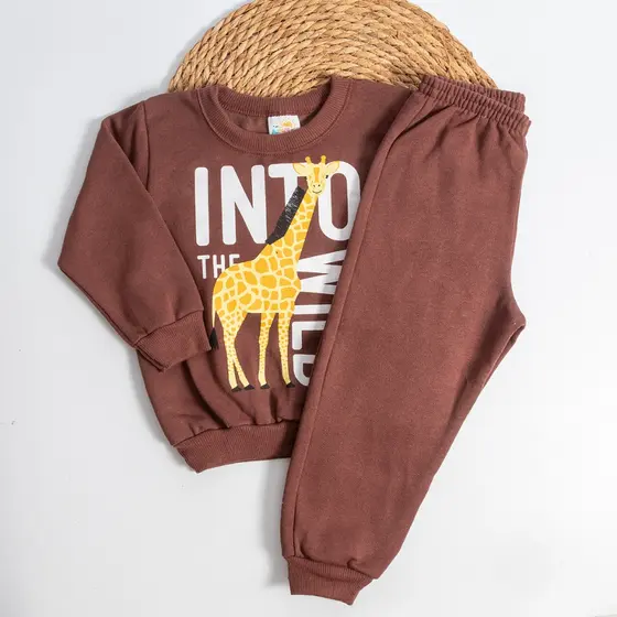 Conjunto Moletom Infantil Inverno Bebê Menino Roupas de Frio