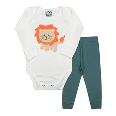 Conjunto Body e Calça Bebê Menina e Menino Inverno Estampas divertidas