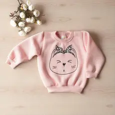 Blusa Moletom Inverno Quentinha Peluciada Roupas para Meninas Rosa Bebê