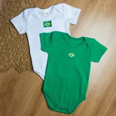 Body Primeira Copa Brasil Bandeira Carnaval Bebê Unissex