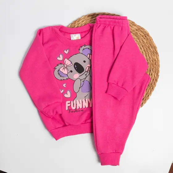 Conjunto Moletom Peluciado Inverno Infantil Bebê Blusa e Calça