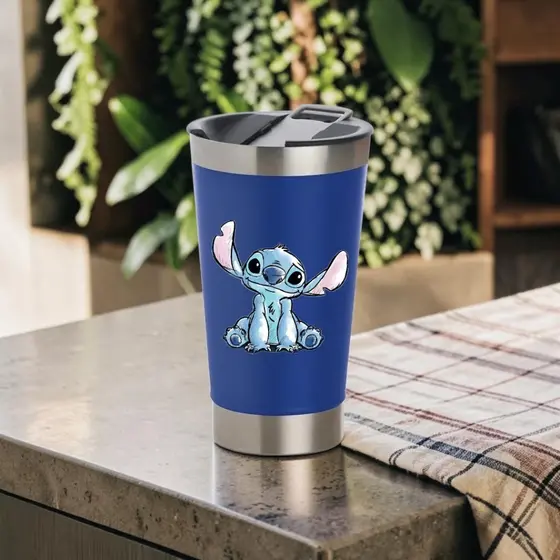 COPO TERMICO LILO STICH SUPER MODERNO PARA BEBIDAS GELADAS ACOMPANHA TAMPA E ABRIDOR