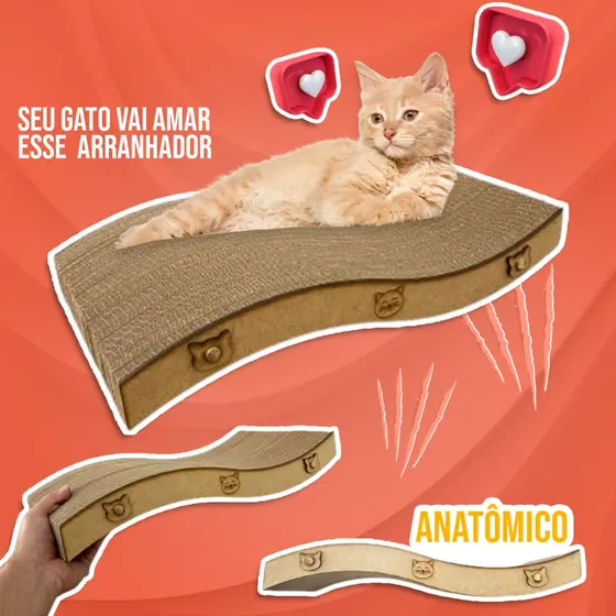 Arranhador Gato Antiestresse Resistente de Papelão e MDF