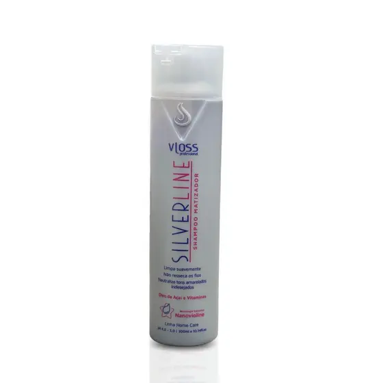 Shampoo Silver Line Vloss Xampú Matizador Para Cabelos Loiros E Grisalhos 300ml