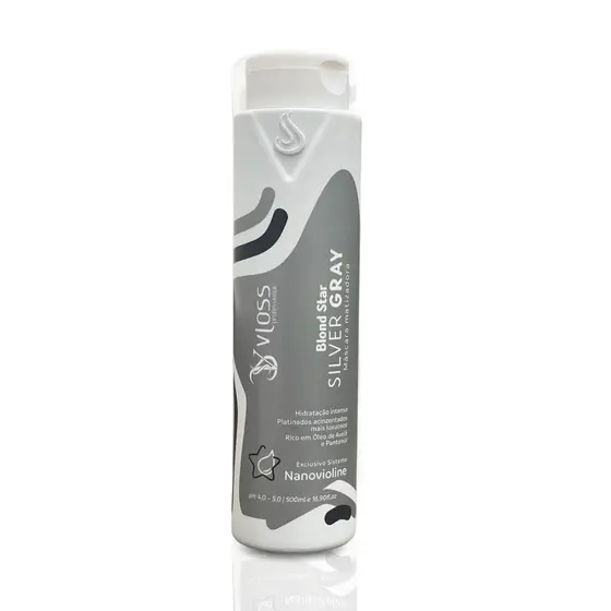 Matizadora Black Silver Gray Platinados Acinzentado Vloss Máscara Cinza Blond Star Preta 500ml