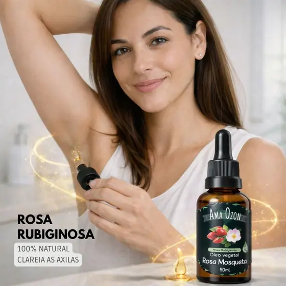 Rosa Mosqueta Rubiginosa Óleo Vegetal Natural Rosto Corpo Clareador de Mancha e Estria Ama Ozon 50ml