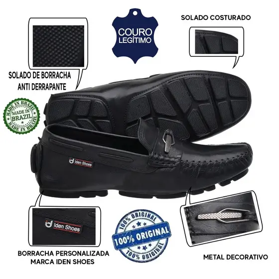 Drive Mocassim Masculino Em Couro Legítimo
