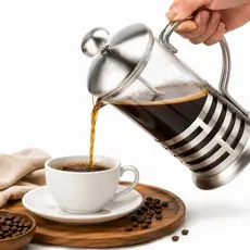 Cafeteira Francesa 600ml French Press Inox Vidro Prensa Café Chá Filtro Reutilizável 3x1