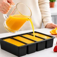 Forma Gelo Sabor 4 Barras Longas Molde Silicone Gelo Caseiro