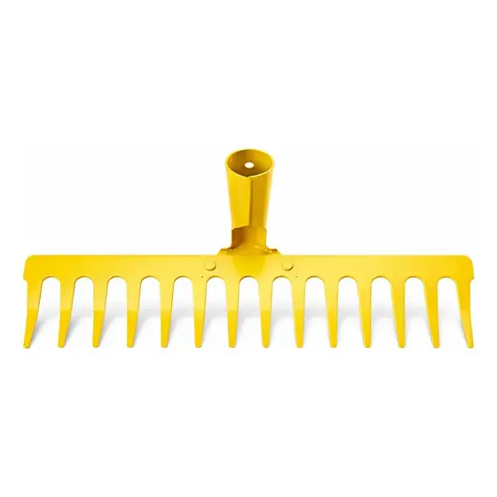 Rastelo Ancinho de Ferro 14 Dentes Jardim Reforçado Profissional Amarelo