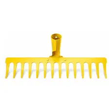 Rastelo Ancinho de Ferro 14 Dentes Jardim Reforçado Profissional Amarelo