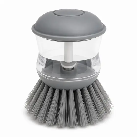 Escova de Limpeza  Multiuso com Dispenser de Detergente  Casa Limpeza Cozinha | Cor Cinza