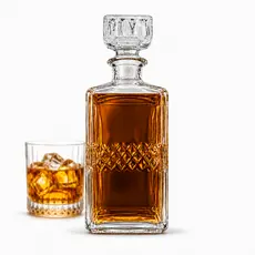 Licoreira De Vidro 1L Garrafa Para Whisky Licor e Rum Decanter Tampa Hermética Alta Qualidade