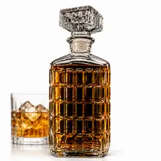 Licoreira De Vidro 1L Garrafa Para Whisky Licor e Rum Decanter Tampa Hermética Luxo Alta Qualidade