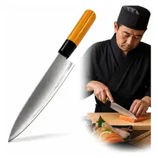 Faca Do Chef 8 Aço Inox Profissional Cabo Anatômico Katana