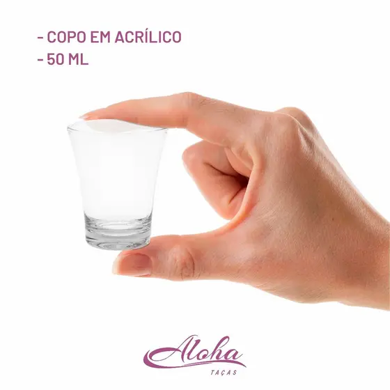 Kit Copos de Dose Shot 50ml Acrílico Medidor Cachaça Pinga - Aloha