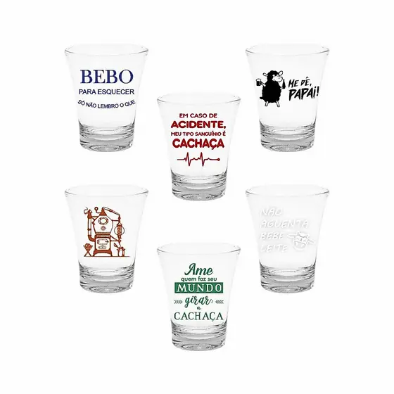 Kit 30 Copos Dose 50ml Acrilico Tequila Shot Cachaça Boteco personalizados TEMA pinga