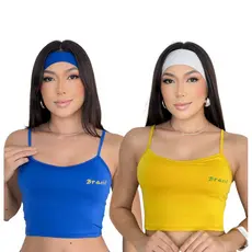 Cropped Brasil Carnaval Feminino Fitness Blusa Alcinha Top Copa do Mundo Regata