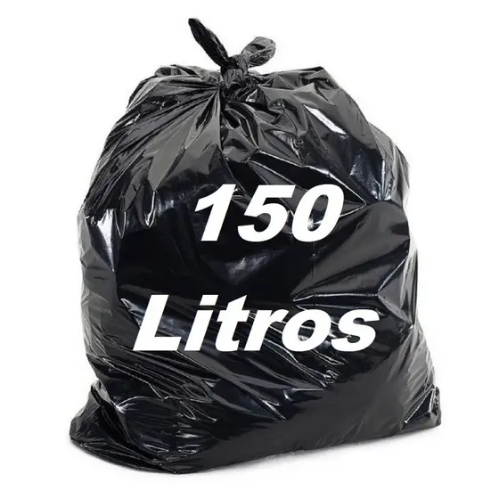 Saco de lixo 150 litros reforçado 100 ou 50 unidades 0.8 direto da fábrica