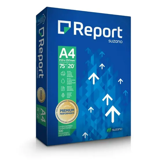 Papel Sulfite A4 folha Premium Branco 75g/m² 500 folhas Report escola escritório