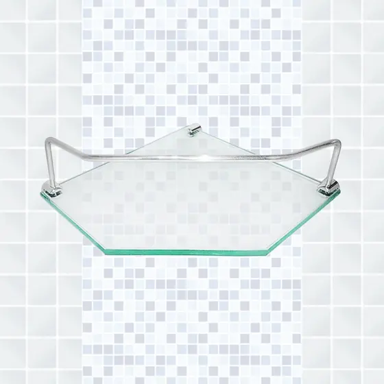 Porta Shampoo de canto 21x21 sextavado com proteção incolor