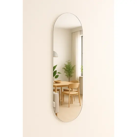 1 Espelho Decoração Oval Sem Moldura Lapidado