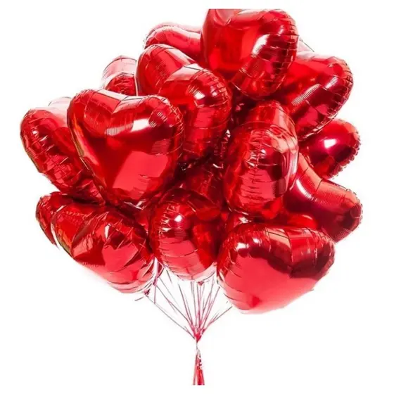Balão 18 Polegadas balões de coração vermelho casamento hélio balão inflável metálico decoração da festa de aniversári