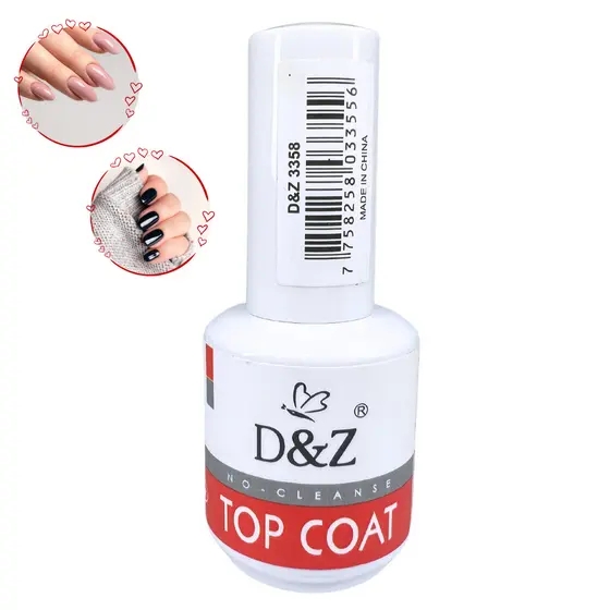 TOP COAT D&Z NO-CLEANSE Selante D&Z Brilho Unhas Gel