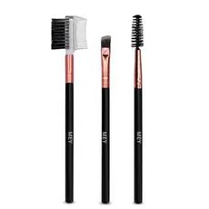 Kit 3 Pincel Sobrancelha P/Henna Design Pente Escovinha Escova Cílios Lash Brow