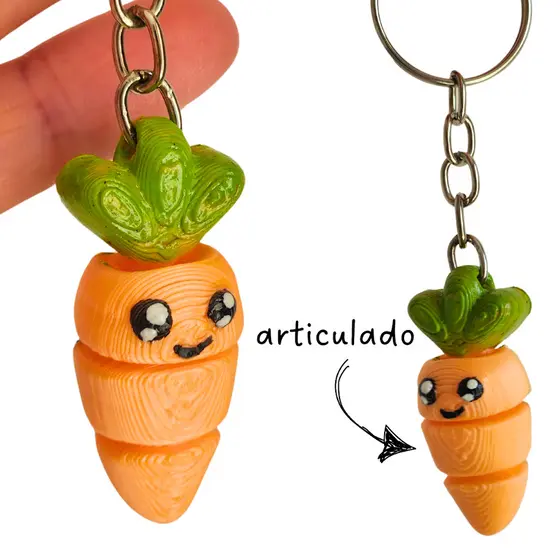 Chaveiro cenourinha brinquedo articulado vegetais brinde lembrancinha de festa infantil