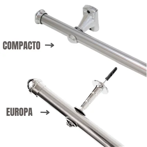 Varão de Cortina 1,80 Metros 19mm Cromado Compacto / Europa