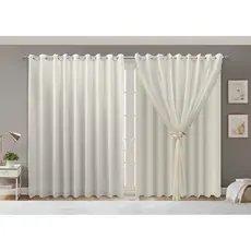 Cortina Voil Paris 3.00 Metros Forro Microfibra Sala/quarto/decoração