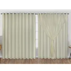 CORTINA PARA SALA/QUARTO 4.0MTS DE LARGURA VOIL XADREZ C/ FORRO MICROFIBRA TAMANHOS E CORES VARIADAS