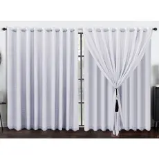 CORTINA PARA SALA/QUARTO 3.0MTS DE LARGURA VOIL XADREZ C/ FORRO MICROFIBRA TAMANHOS E CORES VARIADAS