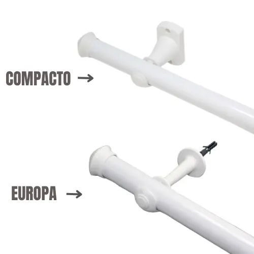 Varão de Cortina 2,80 Metros 28mm Branco Compacto / Europa