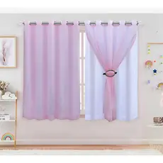 CORTINA 2,8MTS DE LARGURA VOIL LISO ROSA C/ FORRO MICROFIBRA BRANCO TAMANHOS VARIADOS QUARTO/SALA